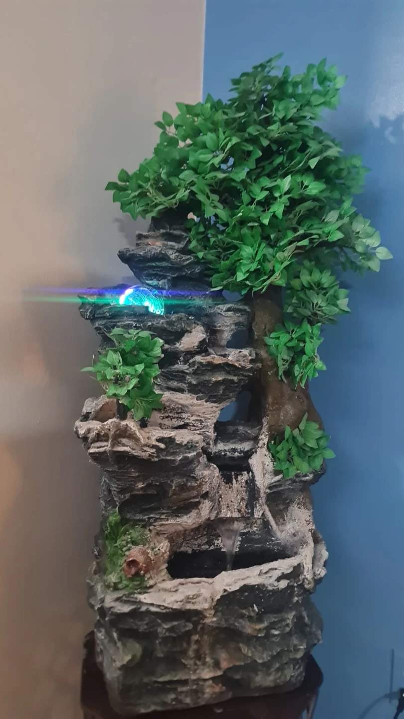 Indoor Water Fountain with Artificial Tree - photo 2