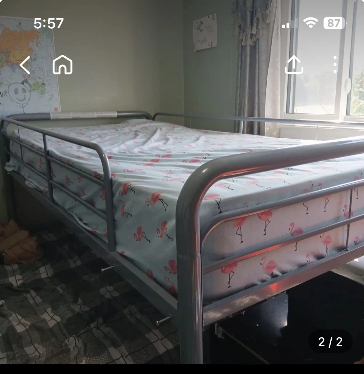 Grey Metal Loft Bed