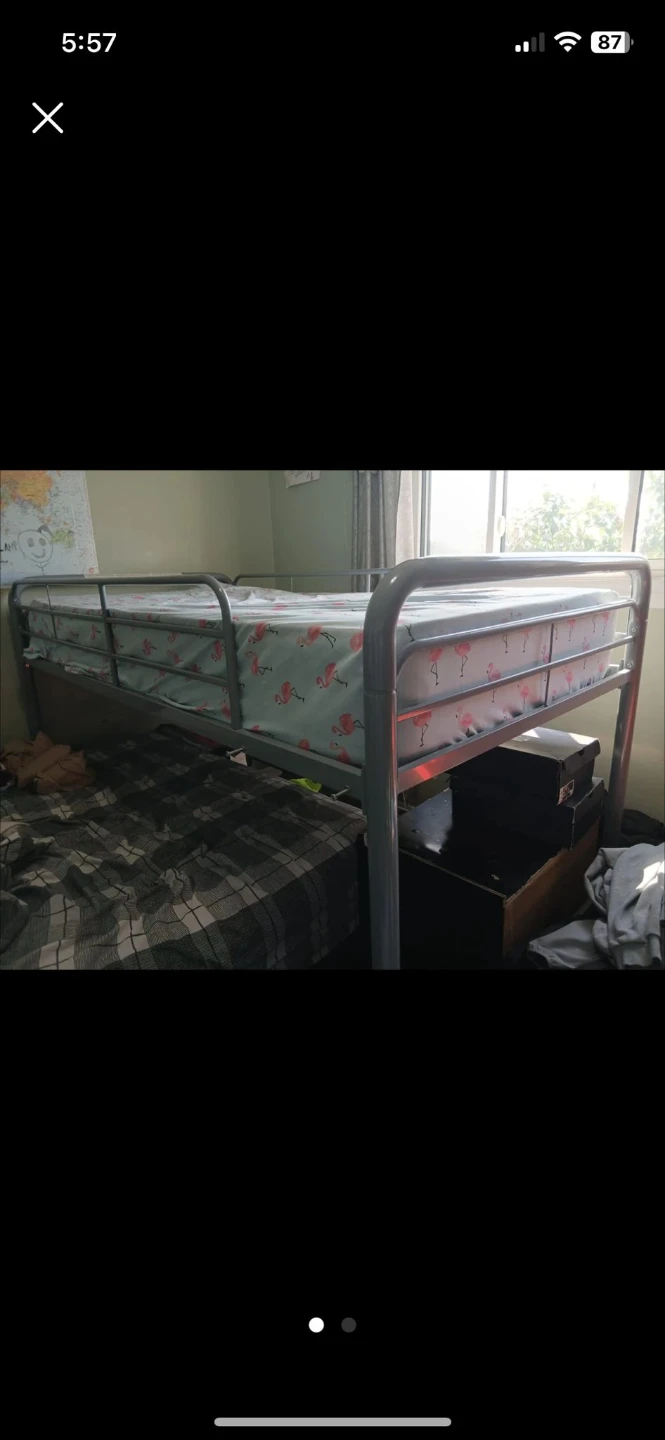 Grey Metal Loft Bed - photo 2