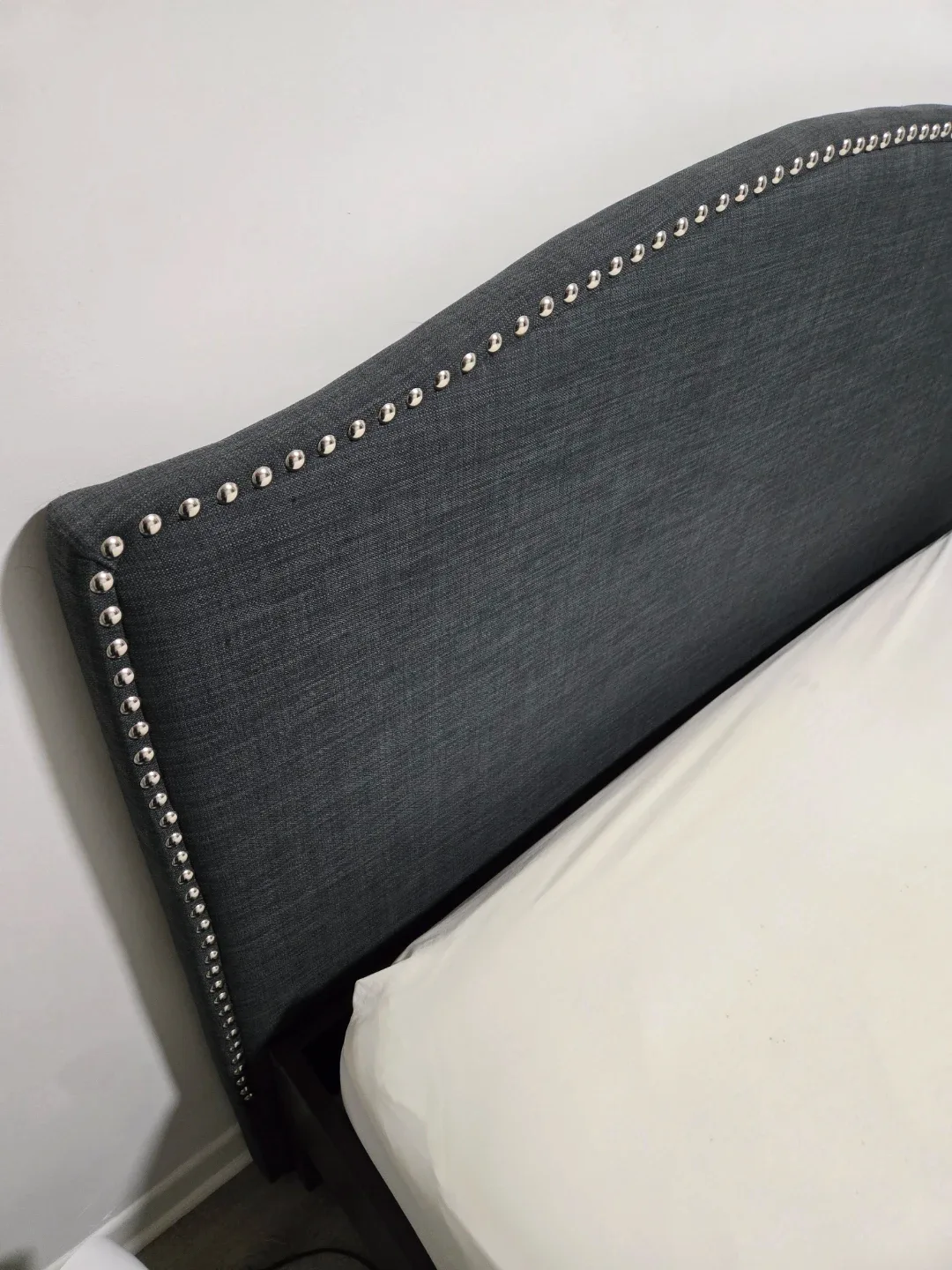 Upholstered Headboard - Dark Grey with Nailhead Trim image indicator(3)