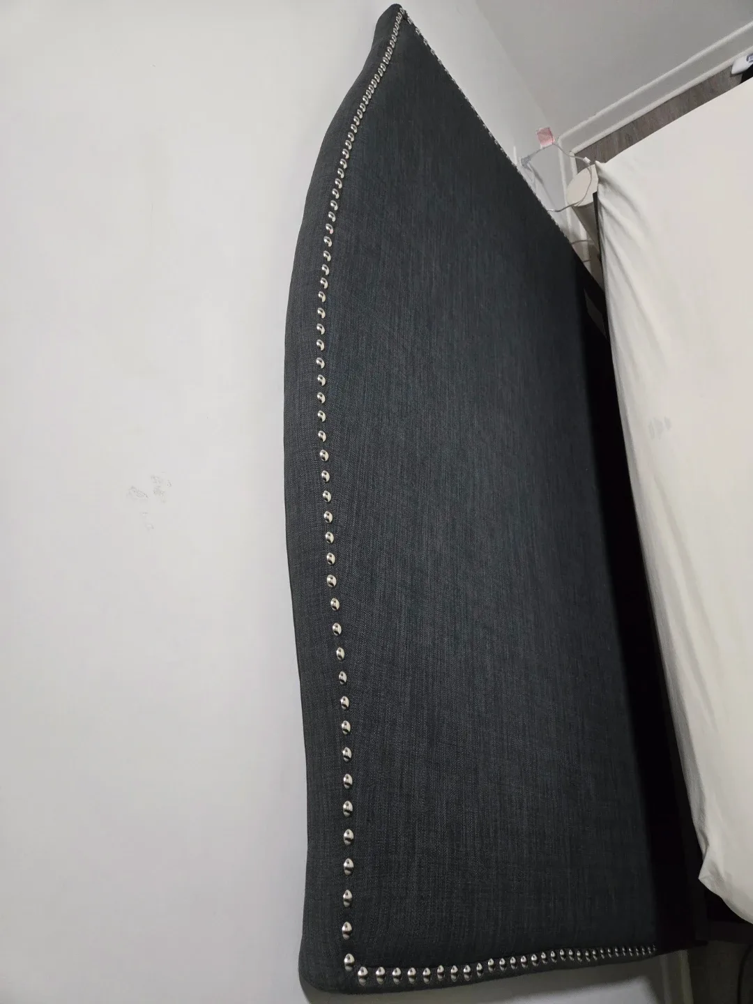 Upholstered Headboard - Dark Grey with Nailhead Trim image indicator(5)