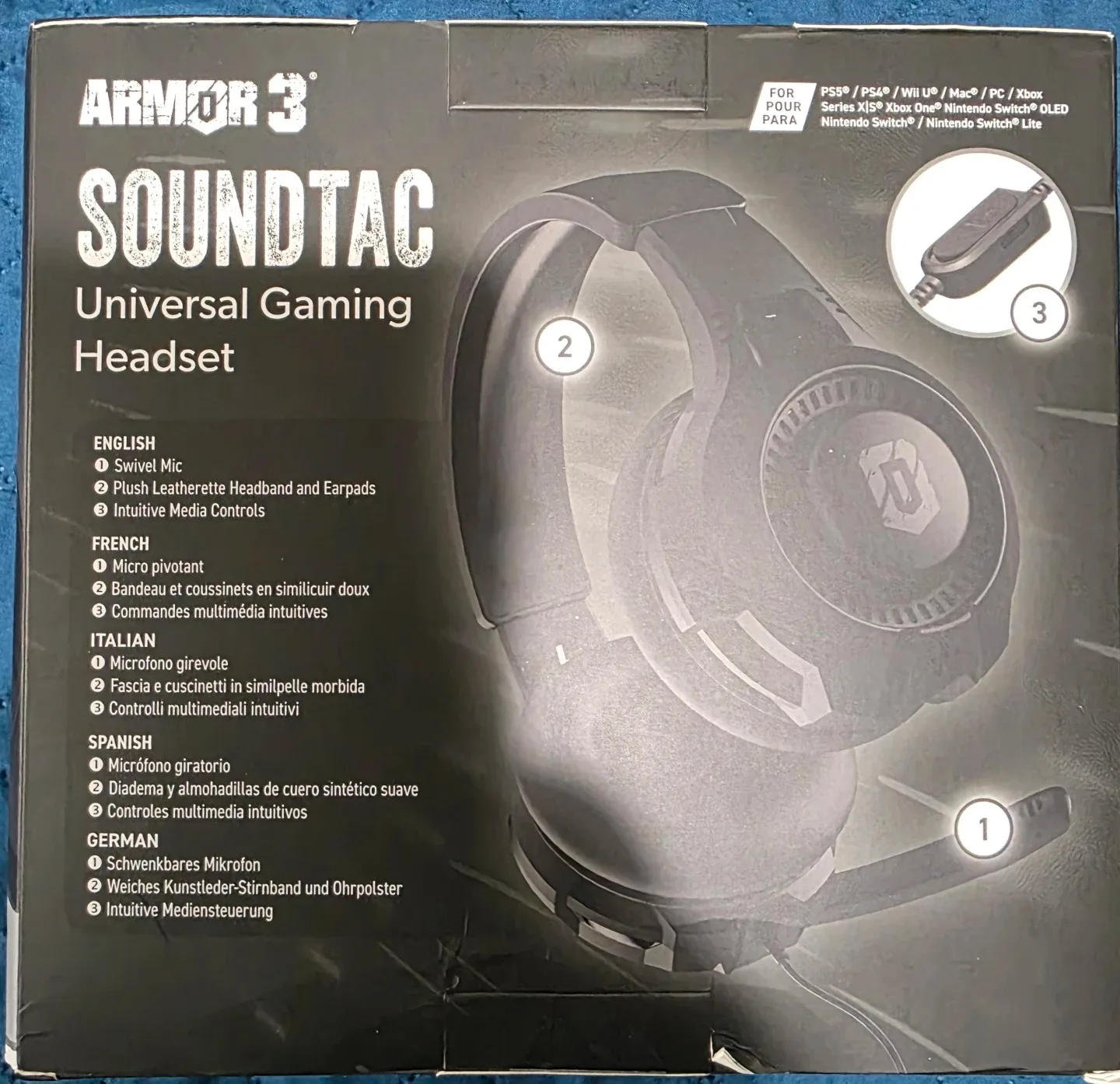BNIB Armor3 Soundtac Universal Gaming Headset Black image indicator(3)