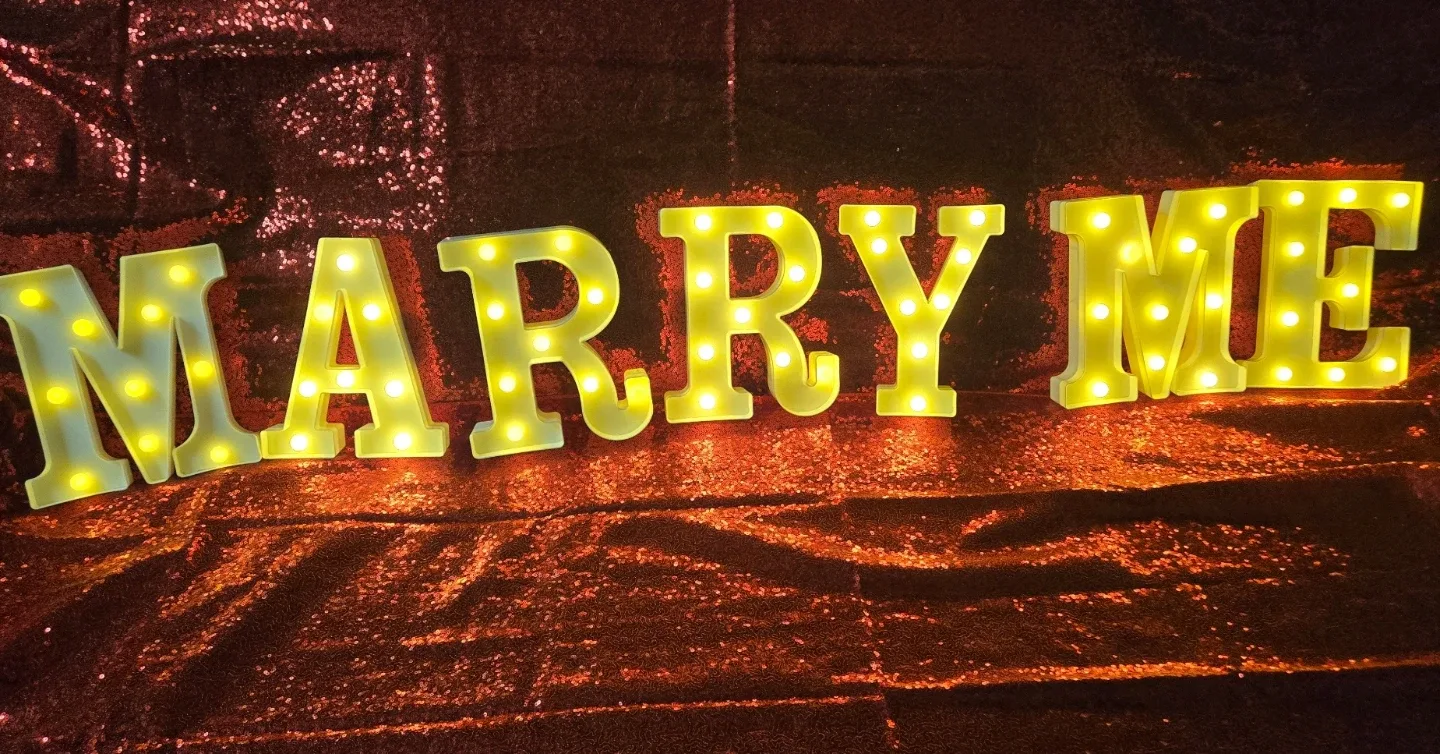 "Marry Me" Light Up Letters