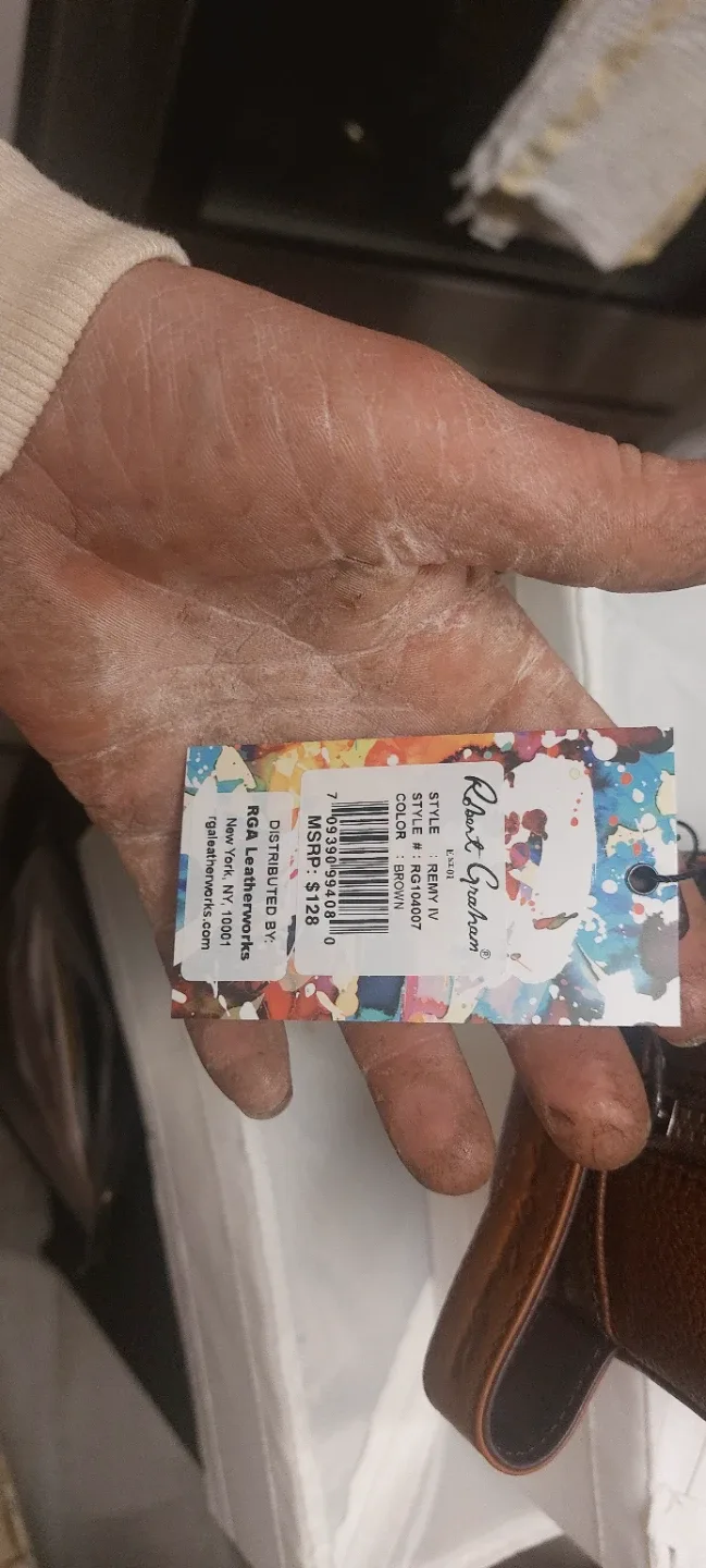 Robert Graham Brown Leather Toiletry Bag image indicator(4)