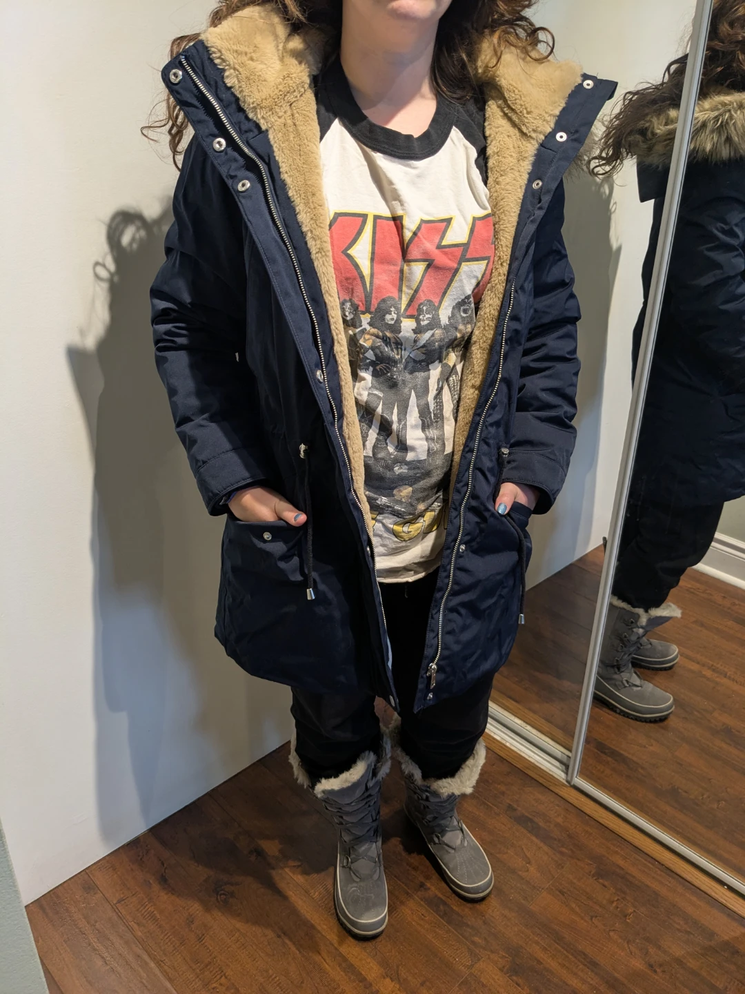 Only Navy Blue Winter Parka -M - photo 4