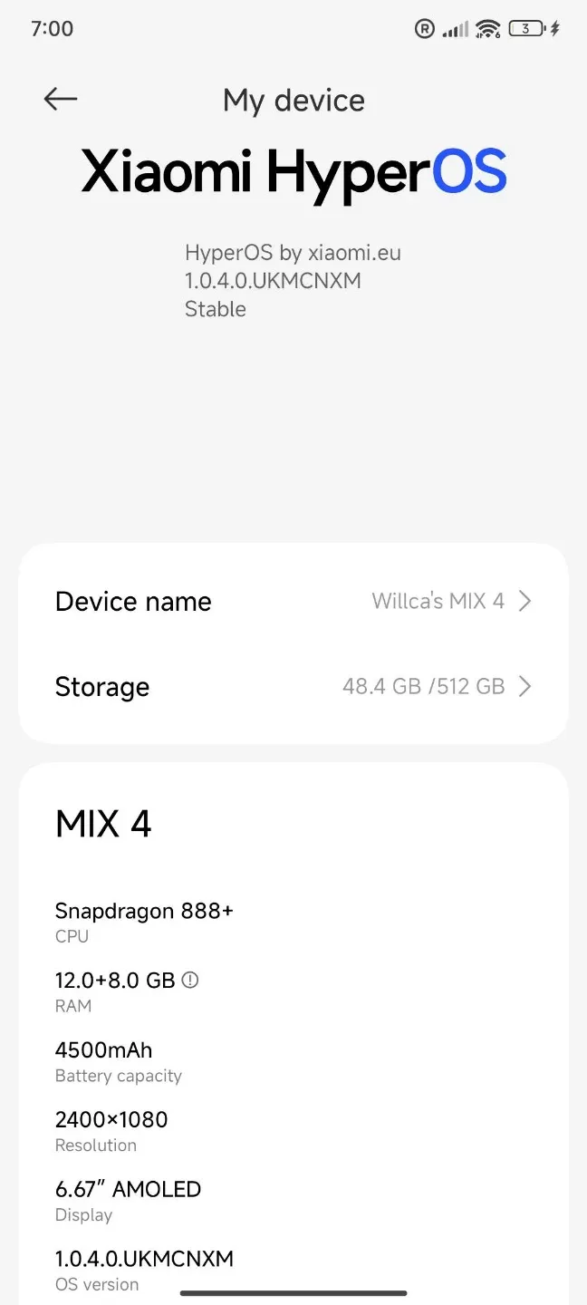 Xiaomi MIX 4 -12G/512GB $650 black real full screen image indicator(5)