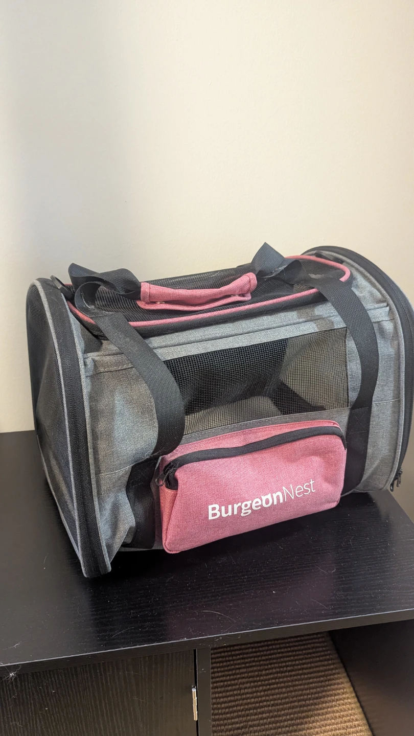 BurgeonNest Pet Carrier - Grey & Pink