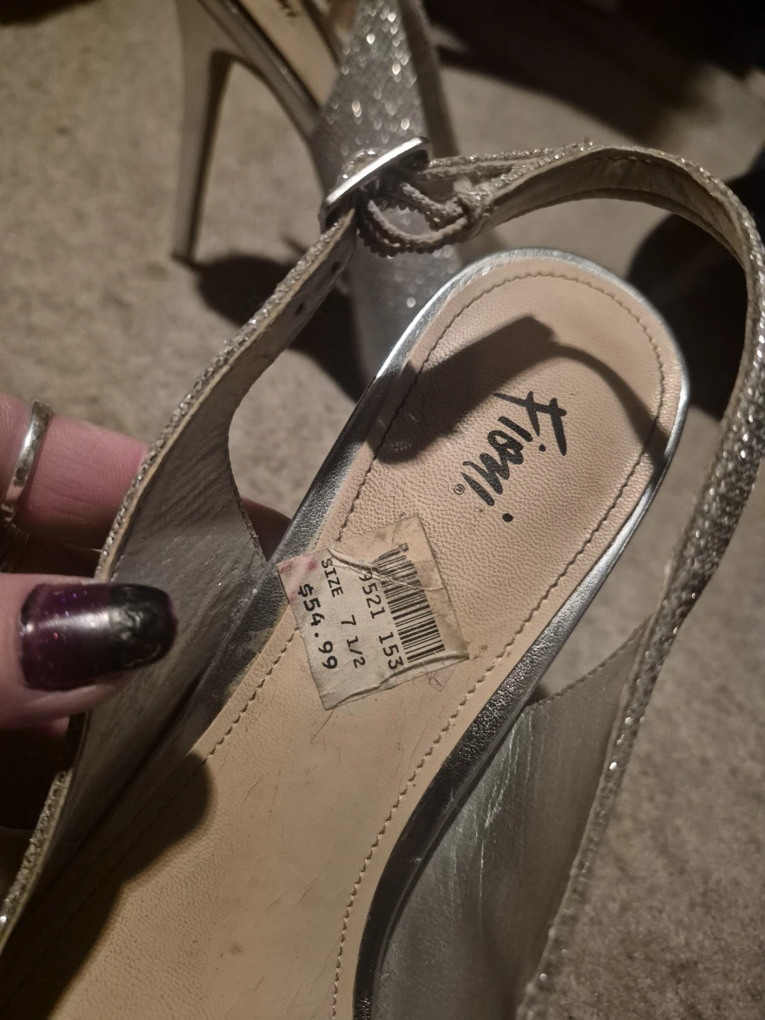 Fioni Silver Glitter Heels - Size 7.5 - photo 3