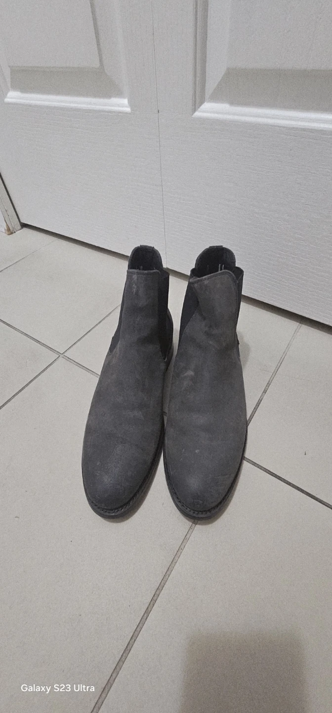 Grey Suede Chelsea Boots