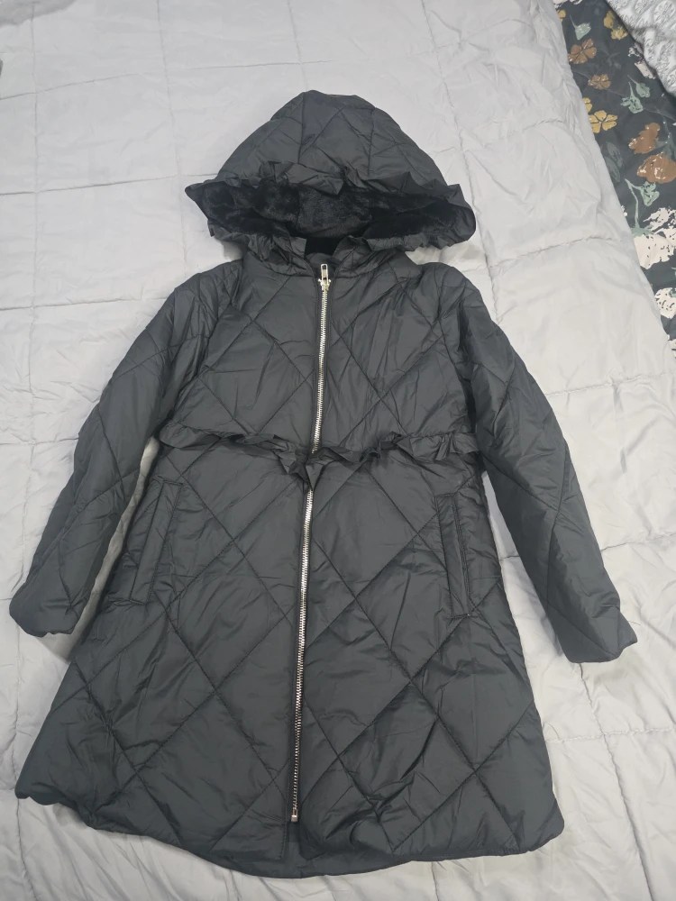 Haloumoning Girls Winter Coat, Black, Size 7-8Years