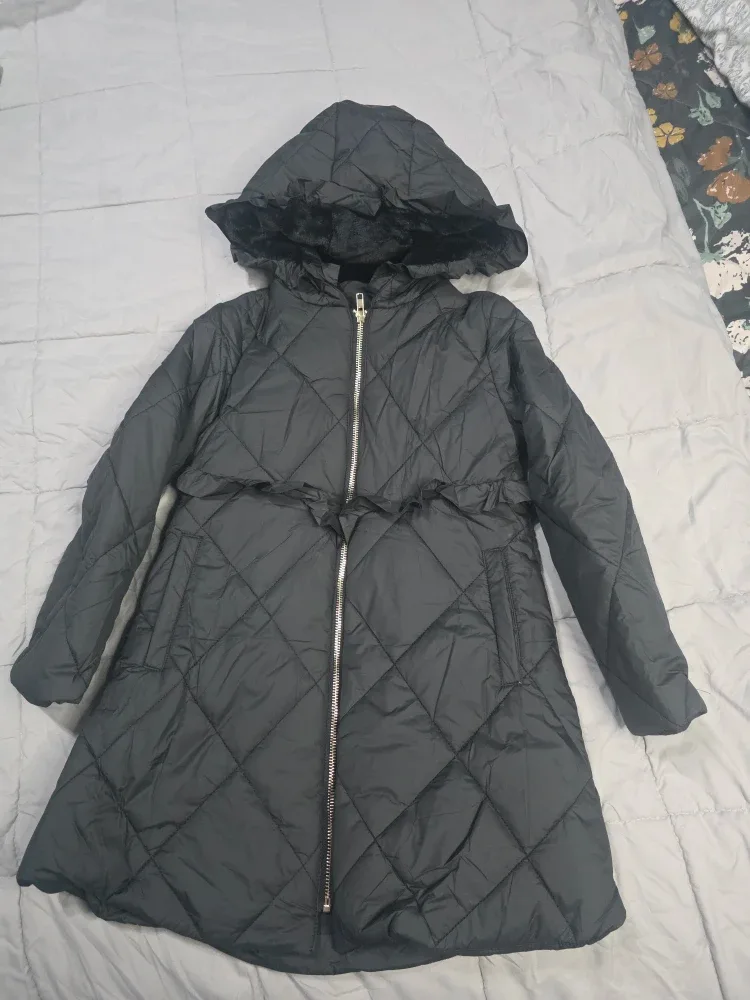 Haloumoning Girls Winter Coat, Black, Size 7-8Years