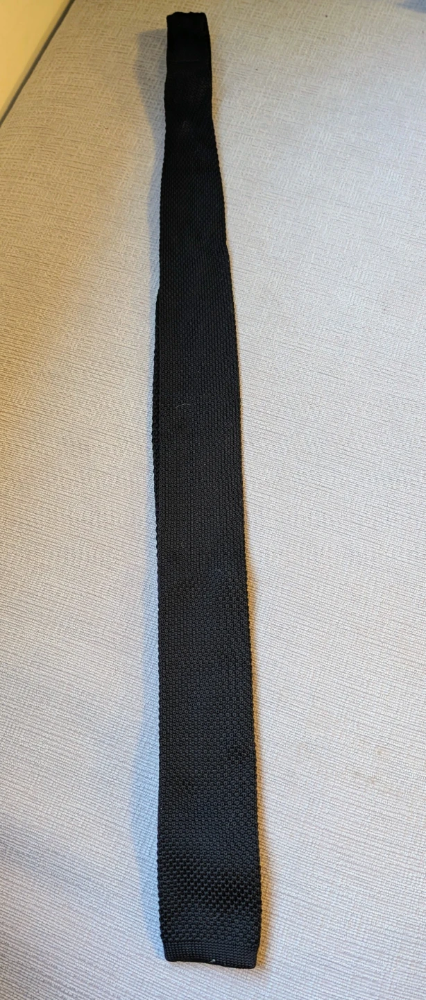 Men's Black Knit Tie (One Size)