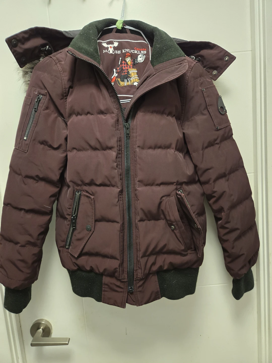 Moose Knuckles Down Bomber Jacket - Size S freshly dry cleaned