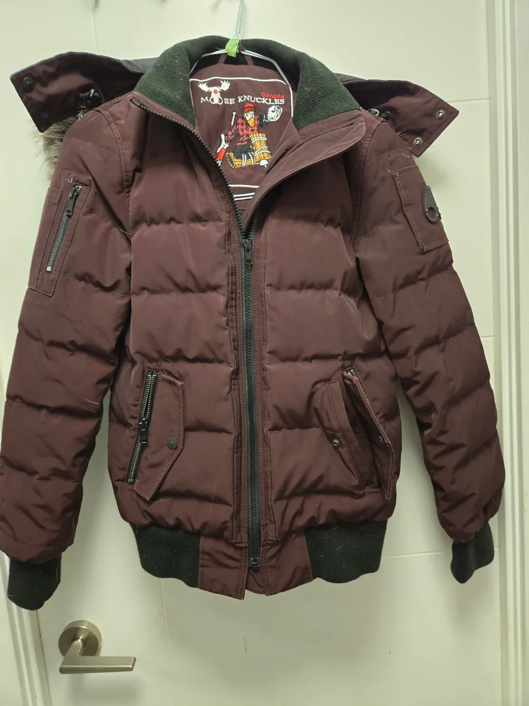 Moose Knuckles Down Bomber Jacket - Size S freshly dry cleaned