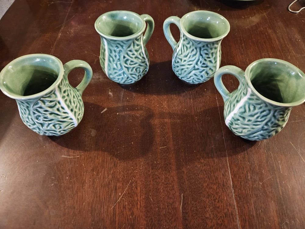 4 Vintage Cabbage Mugs