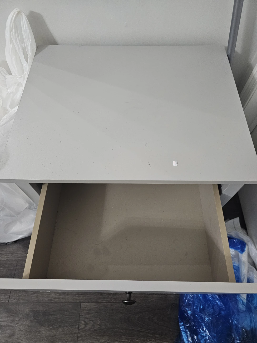 Set of 2 Grey Nightstand with Drawer - photo 3