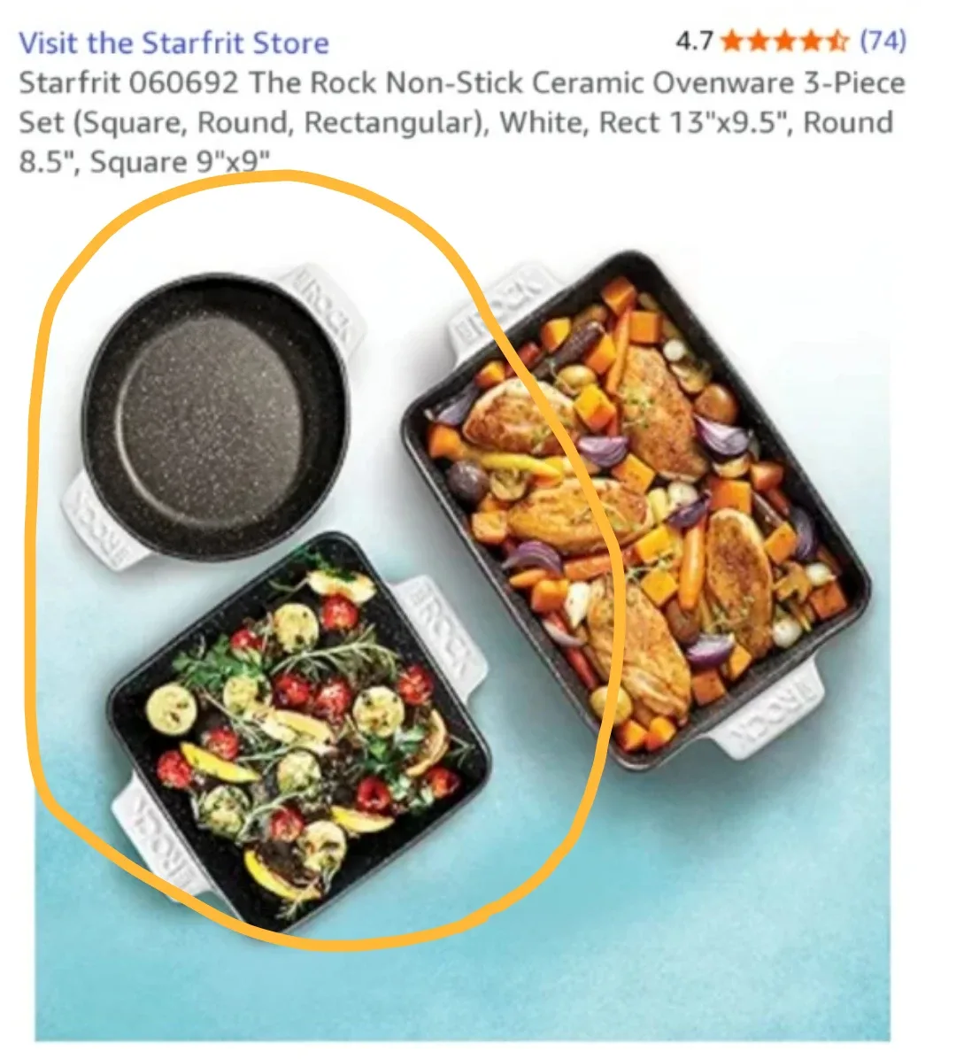 (NEW)Rock Non-Stick Ceramic Ovenware 2 Sets - #Cleanout