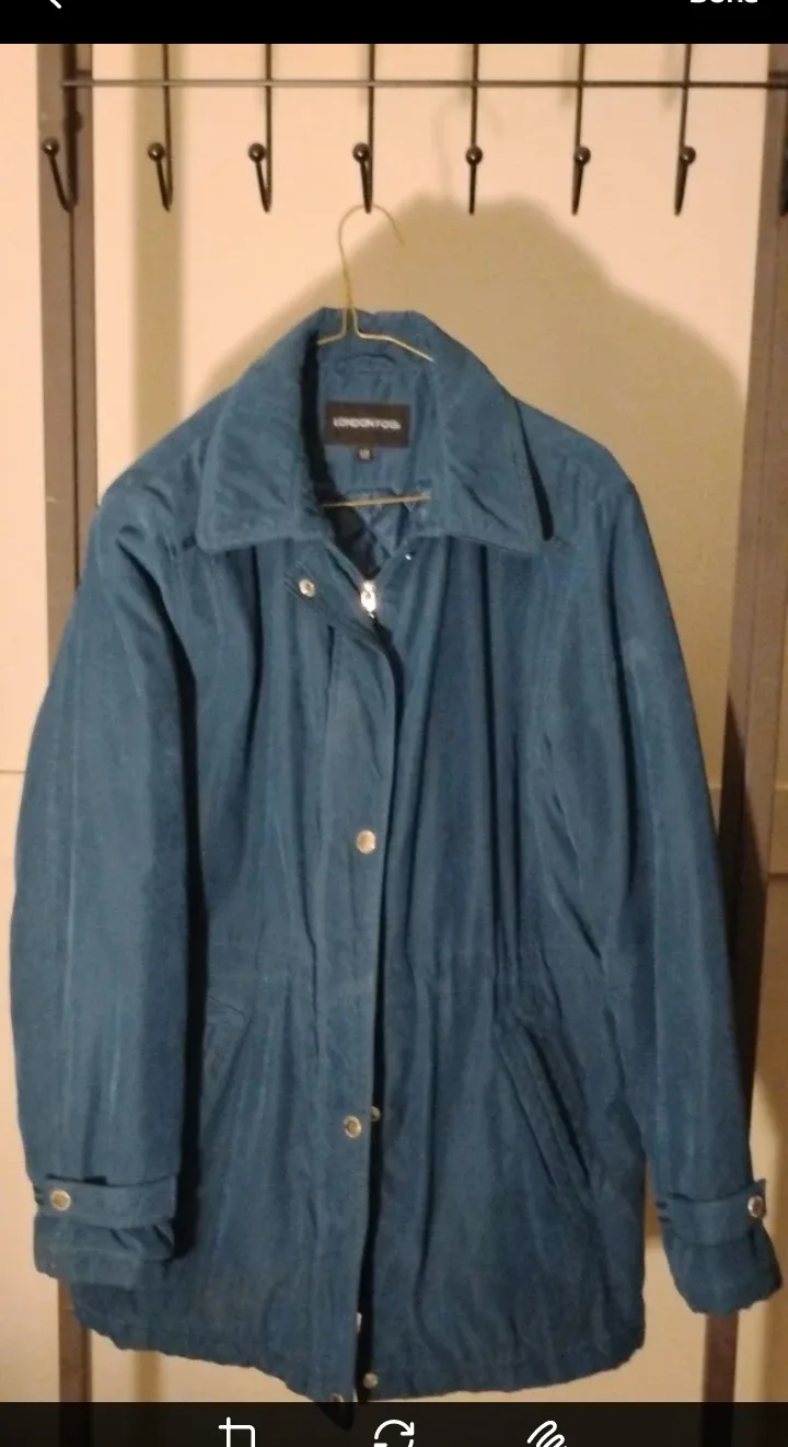 Women's Large London Fog Blue Winter Coat  #CLEANOUT