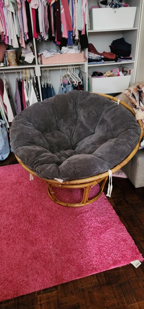 Papasan Chair - Grey Corduroy