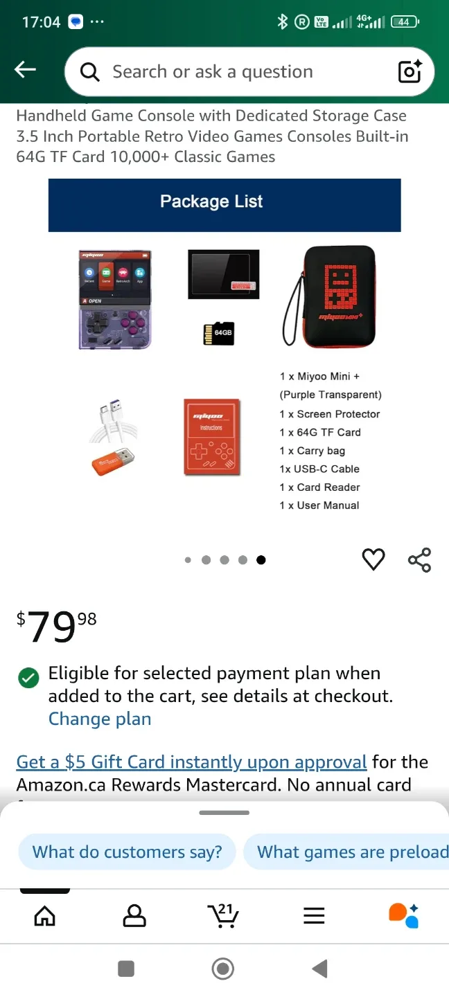 Miyoo Mini Plus Purple Retro Game Console - Like New! image indicator(4)