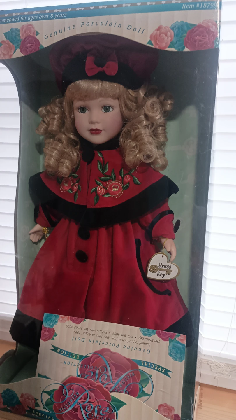 Brass Key Keepsake Porcelain Doll