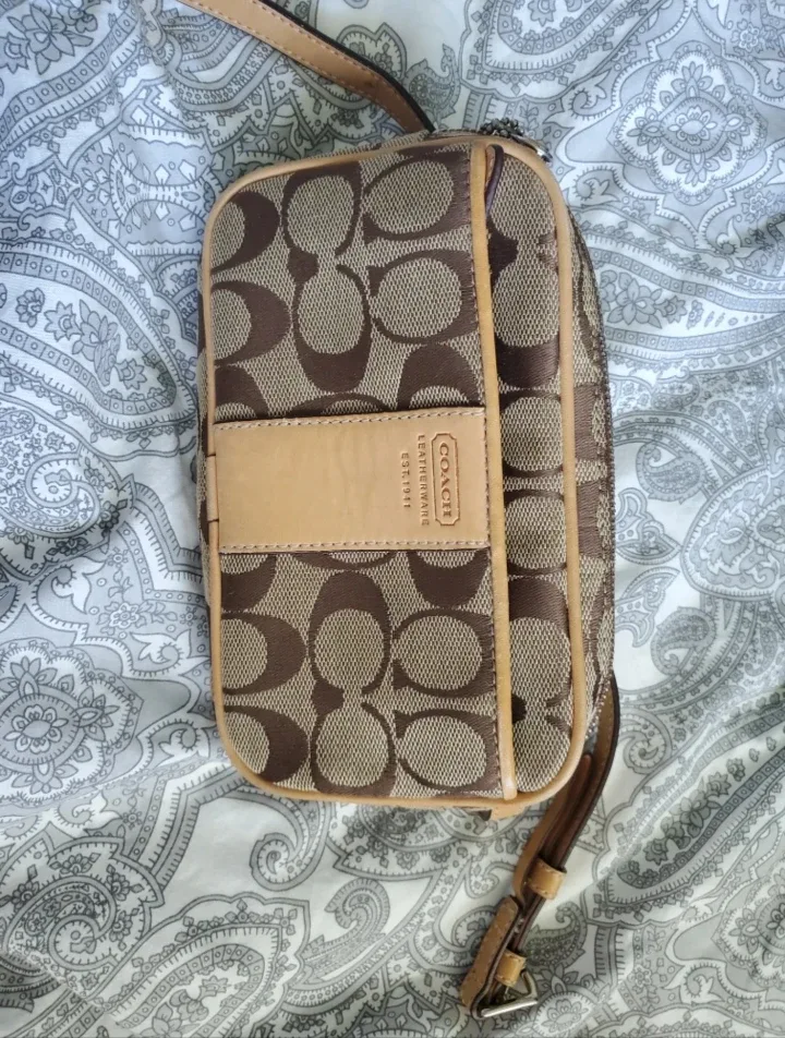 Coach Signature Brown Belt Bag
