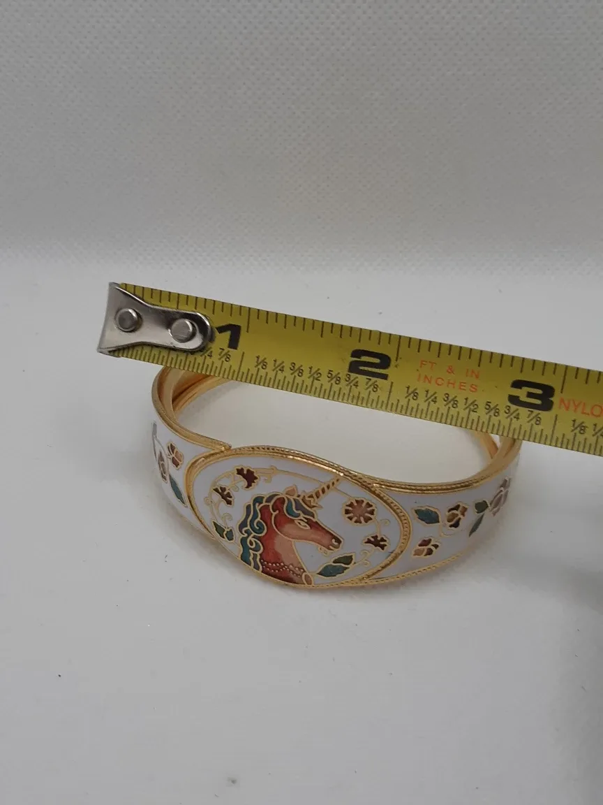 Vintage Unicorn Cloisonné Rare Multicolor Enamel Bracelet image indicator(5)