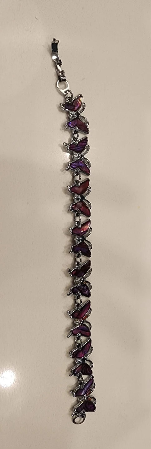Beautiful Silver & Purple Butterfly Bracelet - photo 5