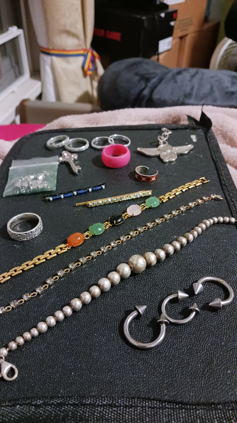 Assorted Jewelry Lot - Rings, Bracelets, Piercings