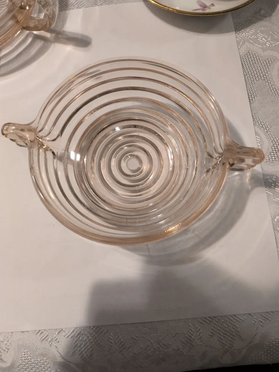 Pink Depression Glass Candy Dish