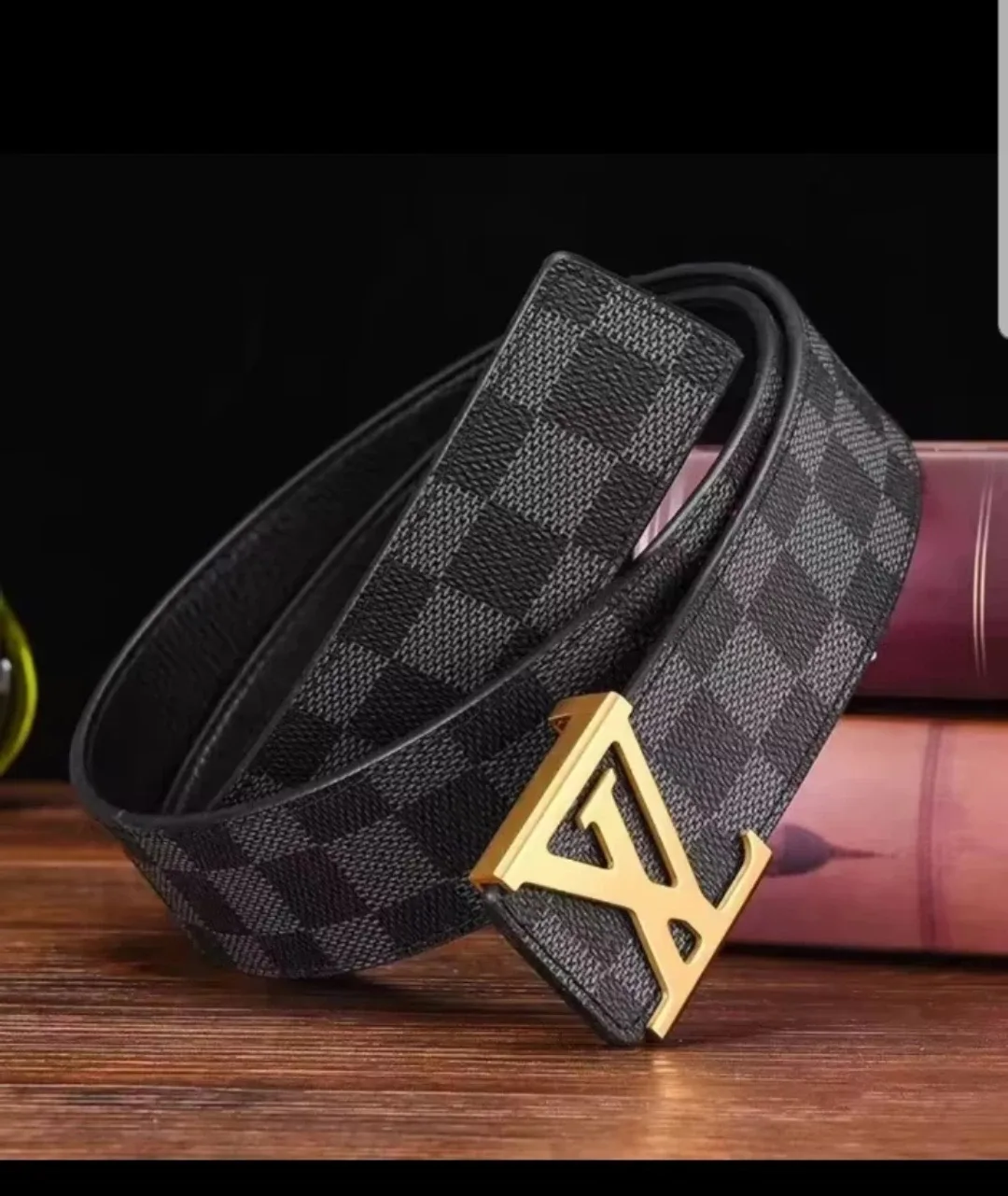 Louis Vuitton Style Checkered Belt