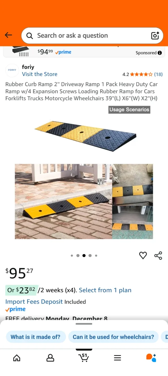 Foriy Rubber Curb Ramp - Driveway Ramp image indicator(4)