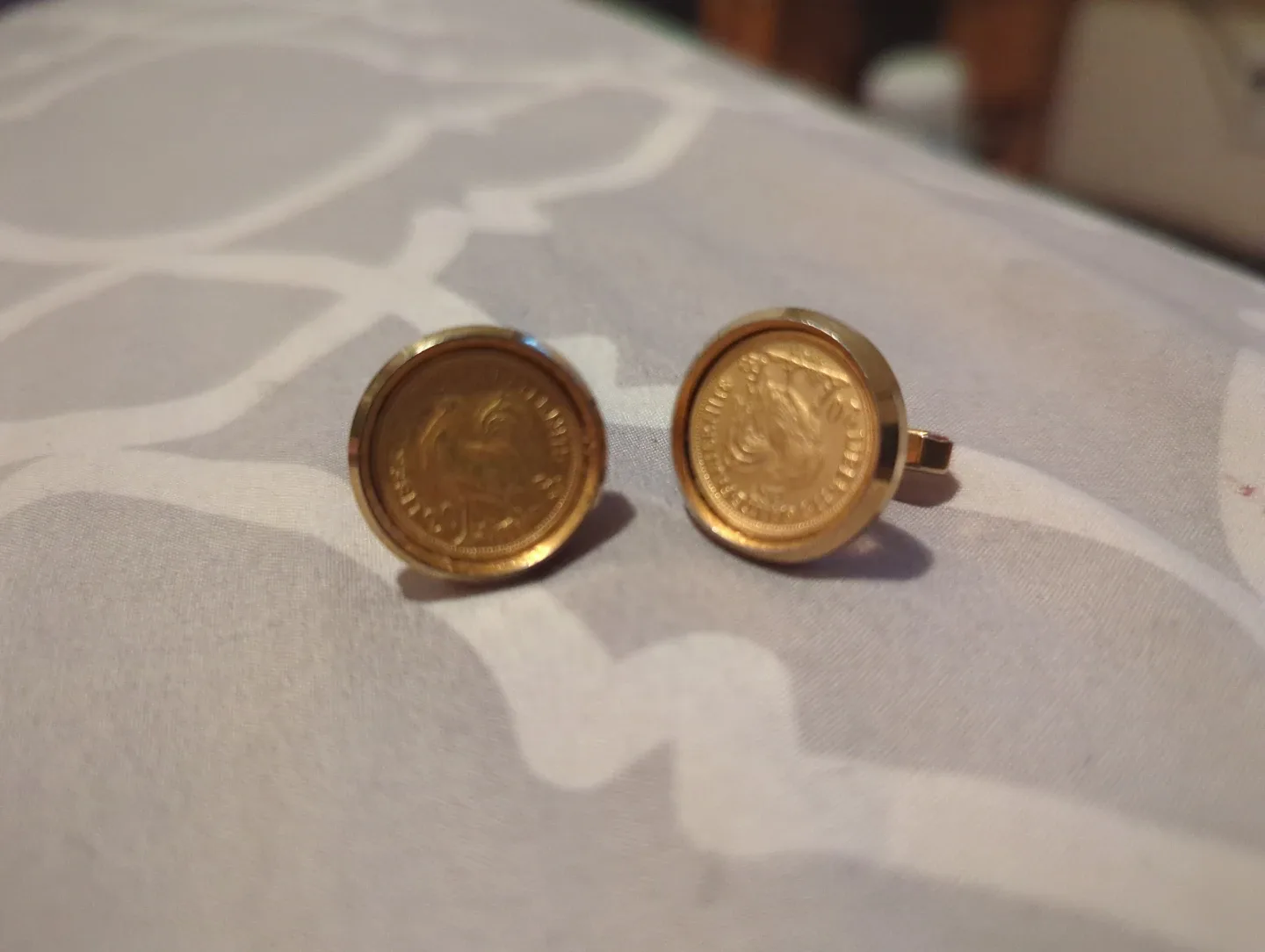 Vintage Gold Tone Coin Cufflinks