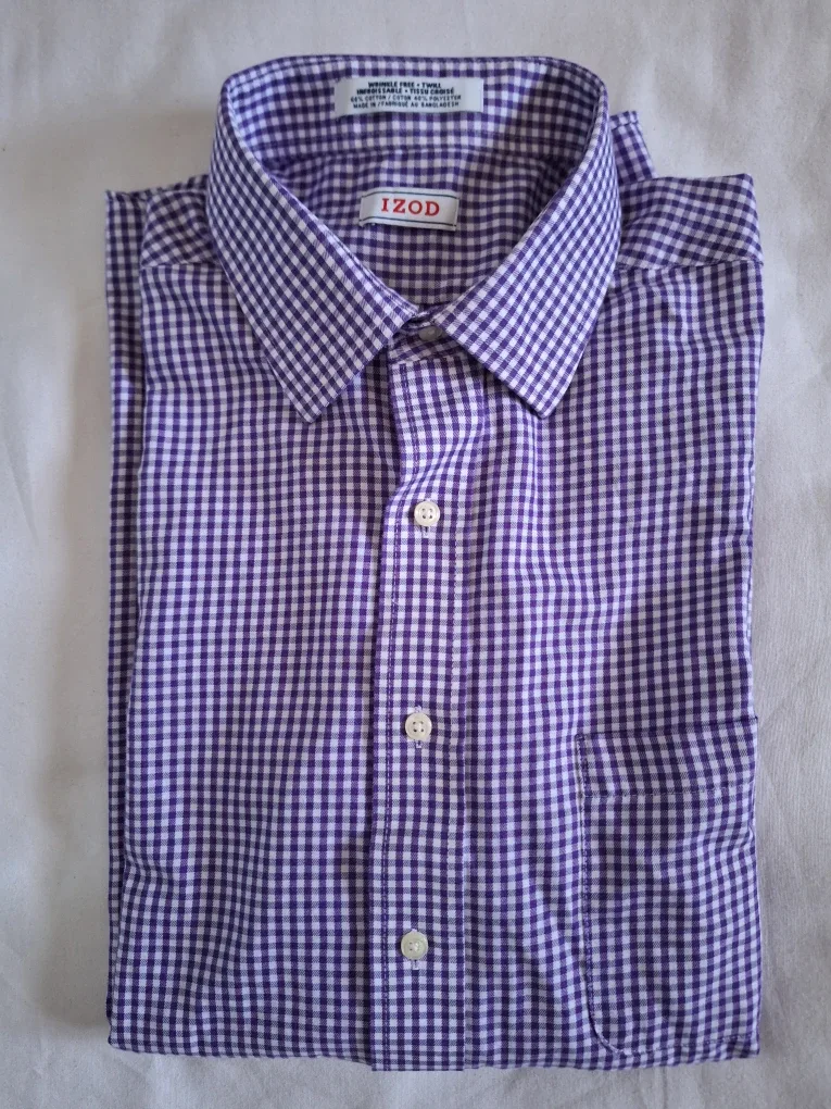 #Cleanout IZOD Purple Gingham Dress Shirt size M