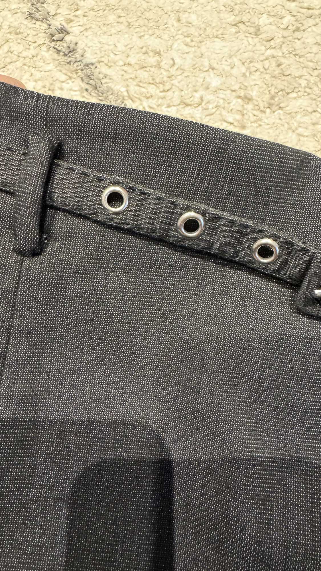 ZARA black grey A-Line Mini Skirt with Side Buckle Detail - photo 2