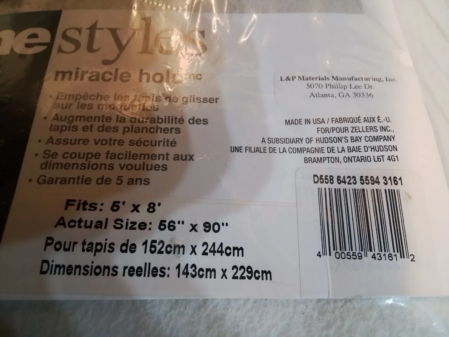 Home Styles Miracle Hold Rug Pad 5' x 8' - photo 5