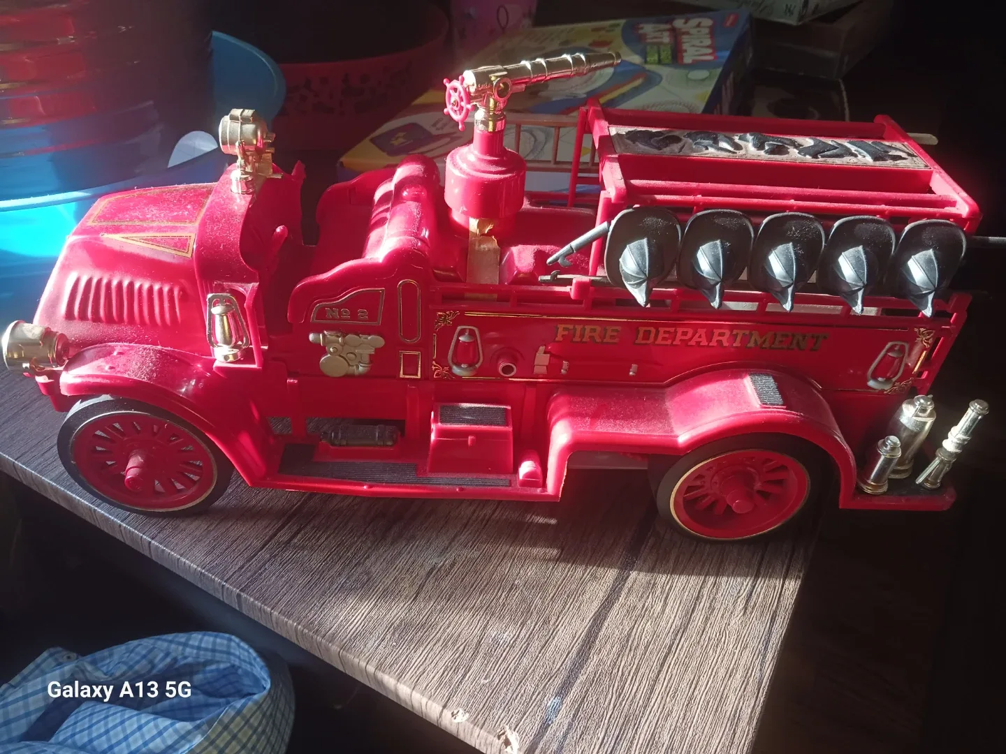 Vintage Red Fire Department Toy Truck