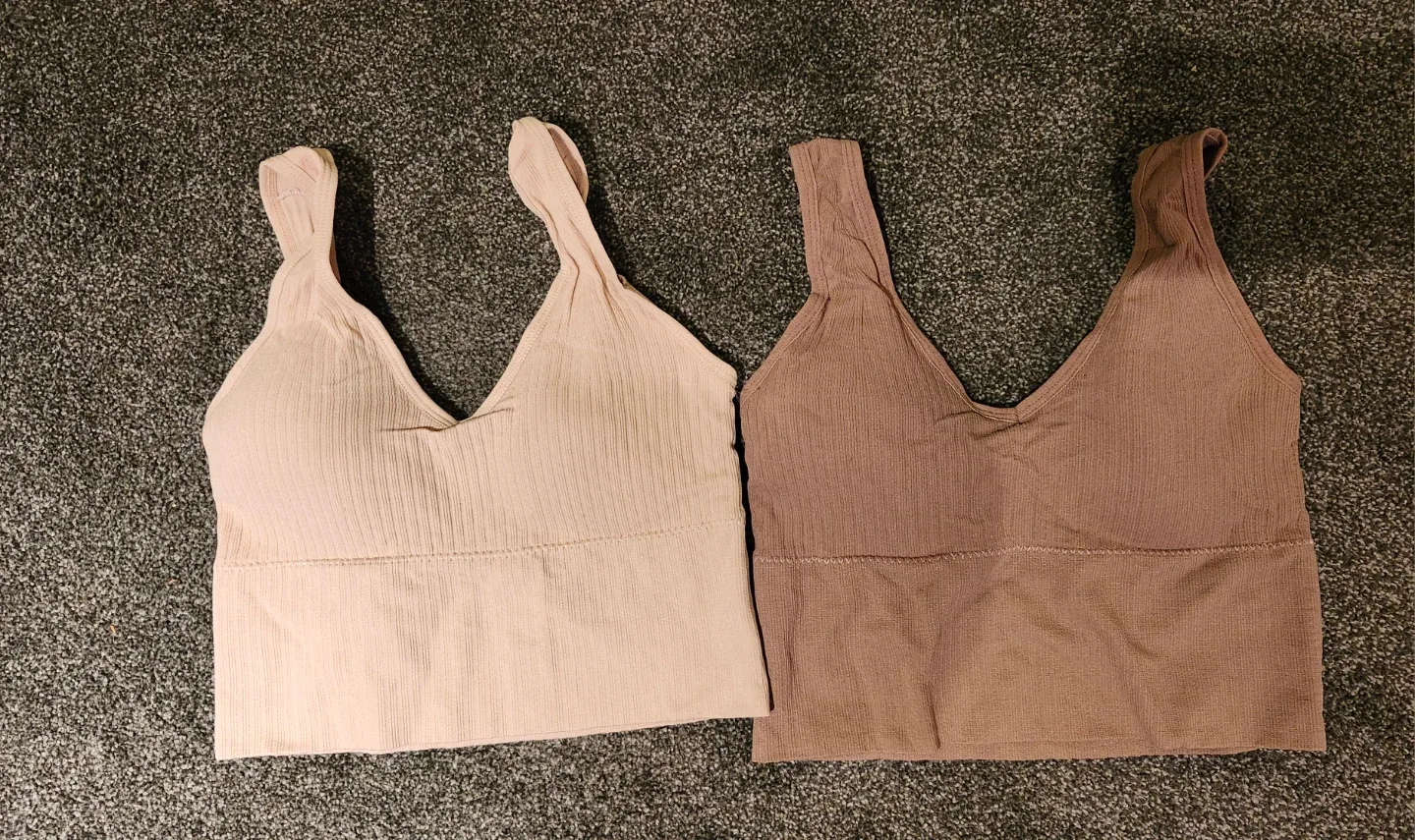 Two Bralettes - Beige & Brown