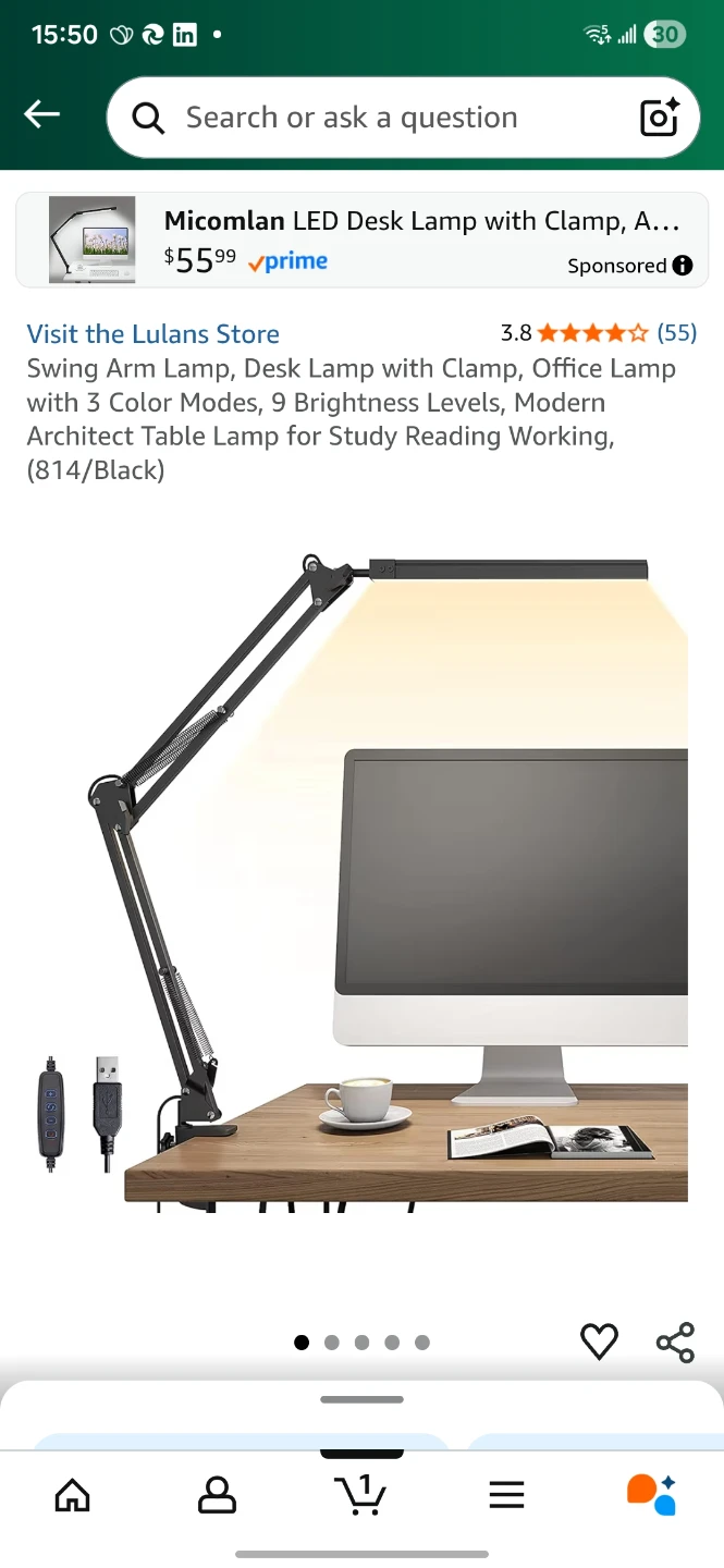 LED Desk Lamp with Clamp