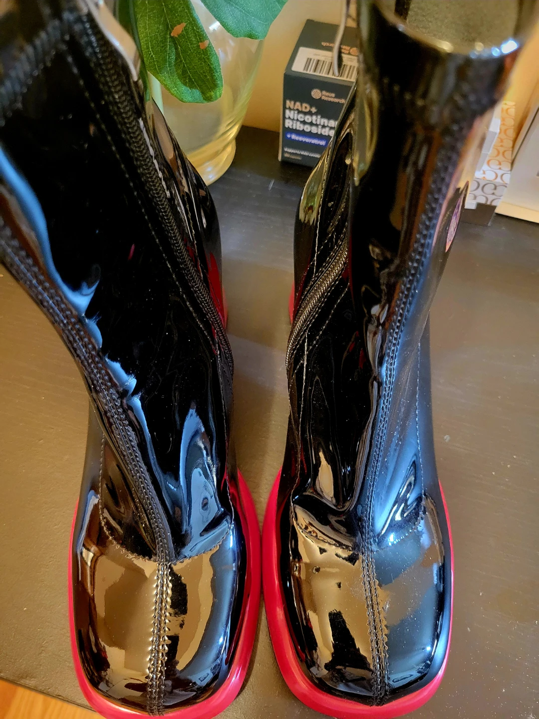Black & Red Platform Ankle Boots - photo 4