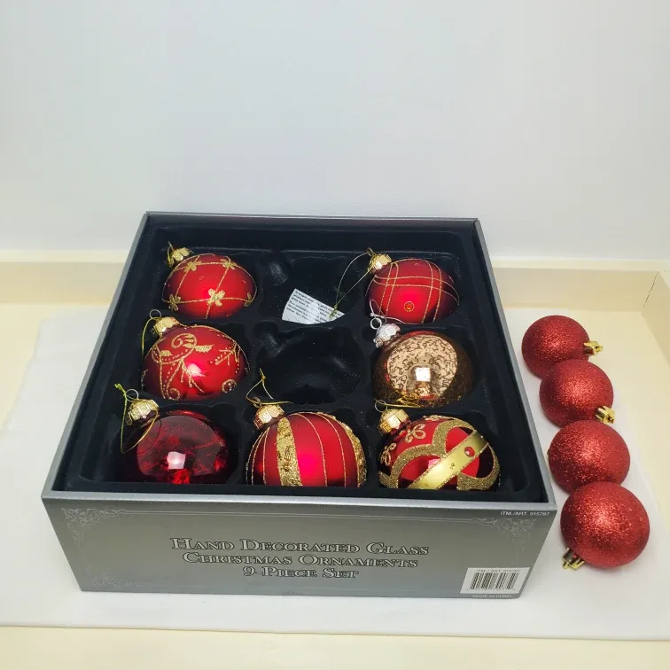 Red & Gold Christmas Ornaments #cleanout image indicator(8)