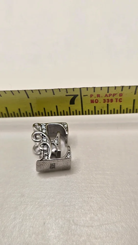 925 silver Letter 'E' Charm #Cleanout