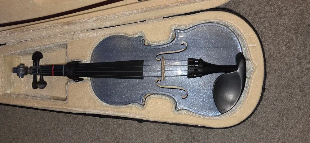 Silver Violin with Case and Bow