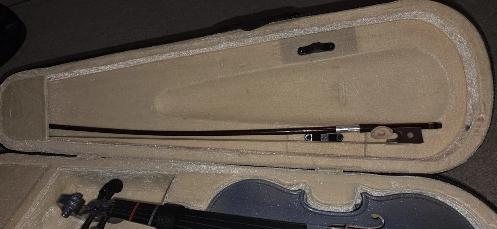 Blue sparkly violin with Case and Bow - photo 3