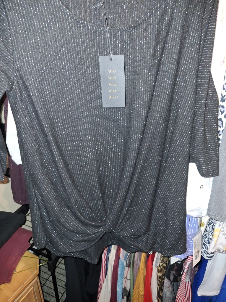 Who What Wear Black Sparkle Top - Size XS