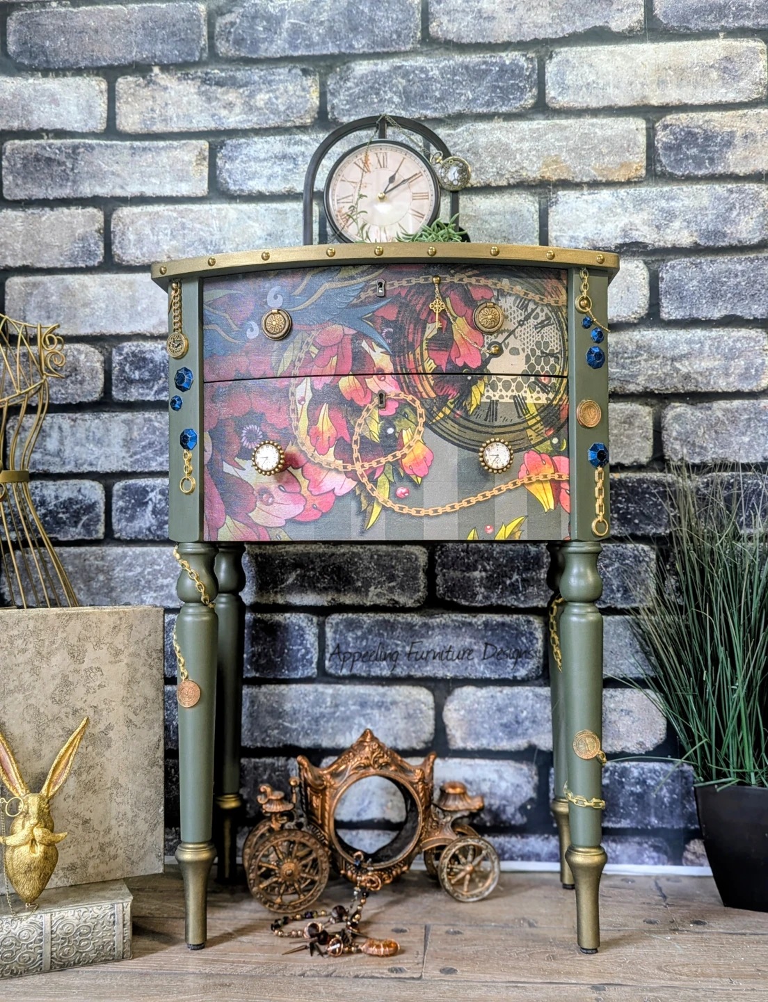 Artistically Refurbished Accent Table