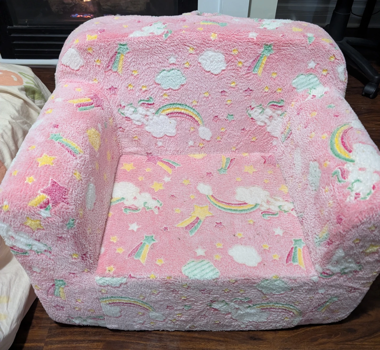 Pink Unicorn Cloud Plush Kids Armchair