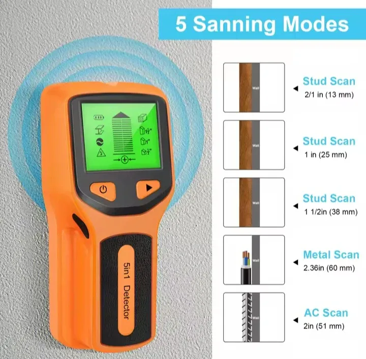 5-in-1 Stud Finder Wall Scanner image indicator(3)