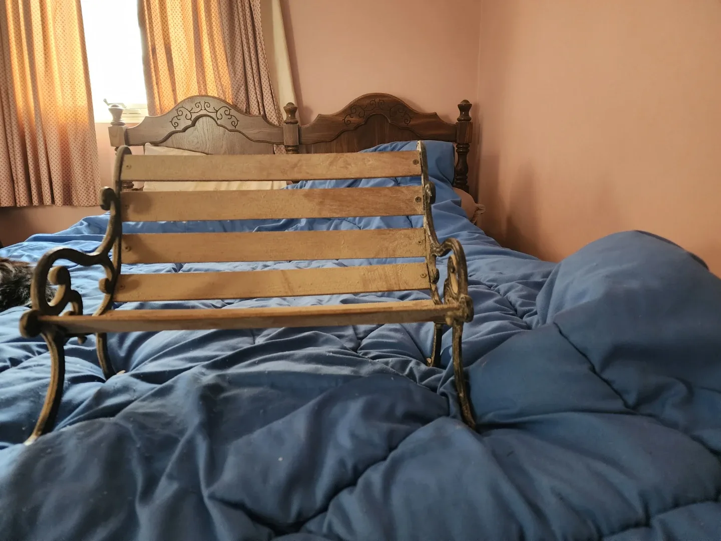 Miniature Wooden and Metal Bench