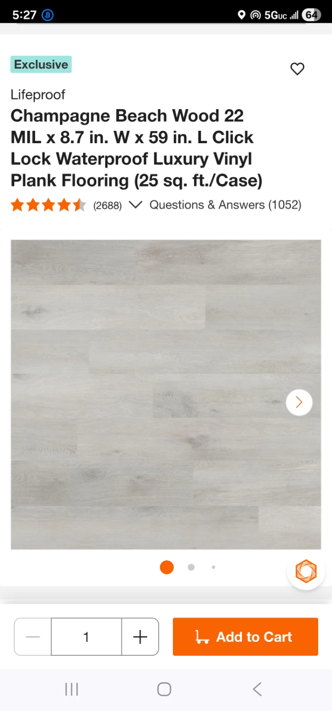 Lifeproof 22mm Click Lock Waterproof Luxury Vinyl Plank Flooring